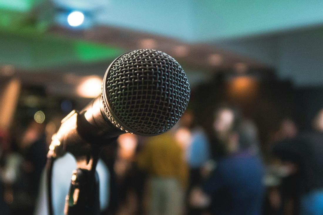 Microphone at a corporate event